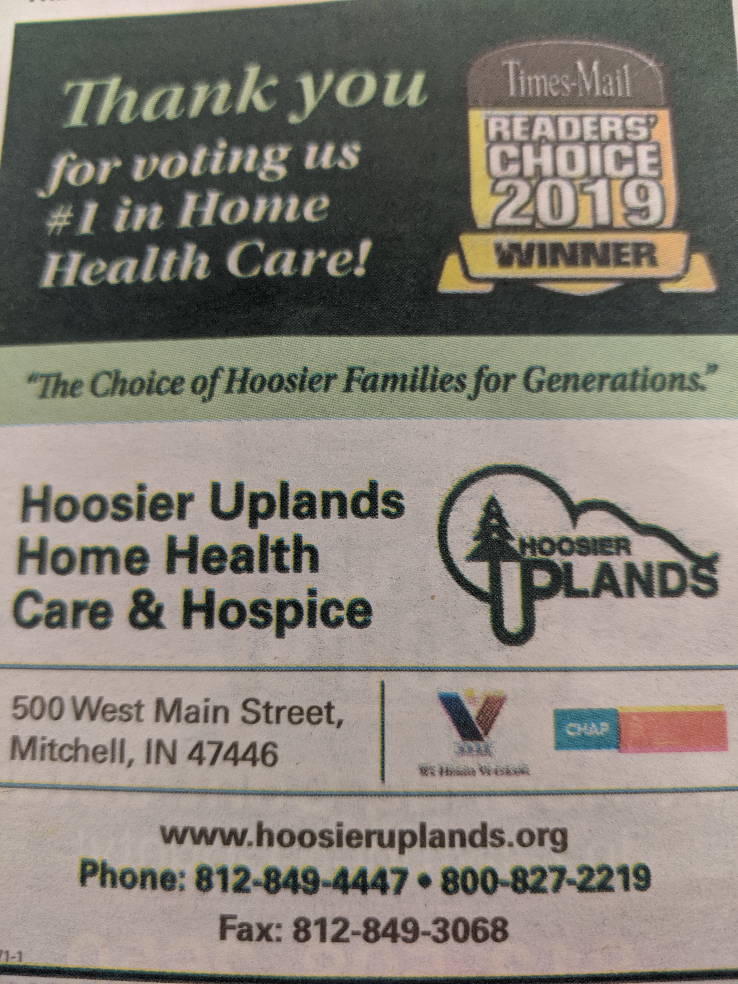 Hoosier Uplands Departments